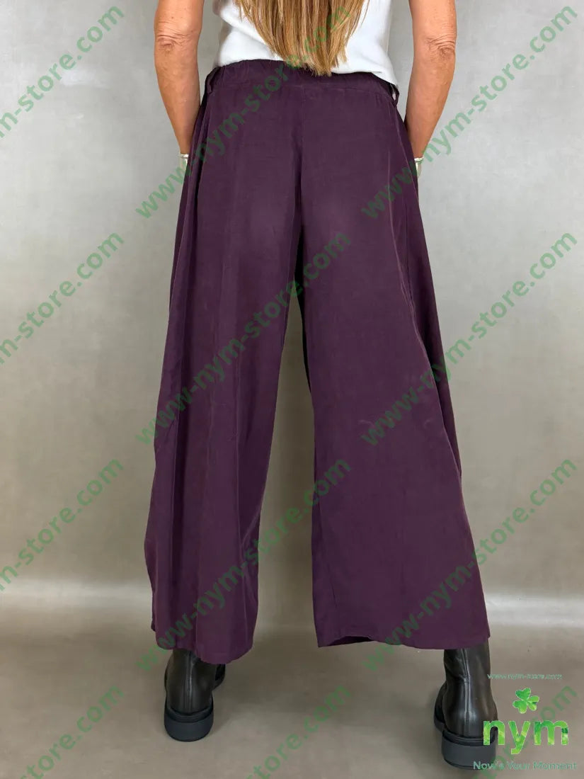 pantalone velluto costina tinta unita 100co - PANTALONE