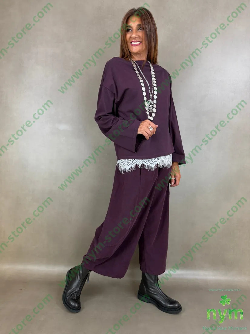 pantalone velluto costina tinta unita 100co - PANTALONE