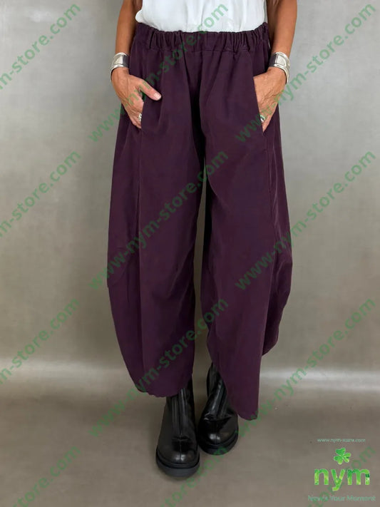 pantalone velluto costina tinta unita 100co - U / BORDO / AI26 - PANTALONE