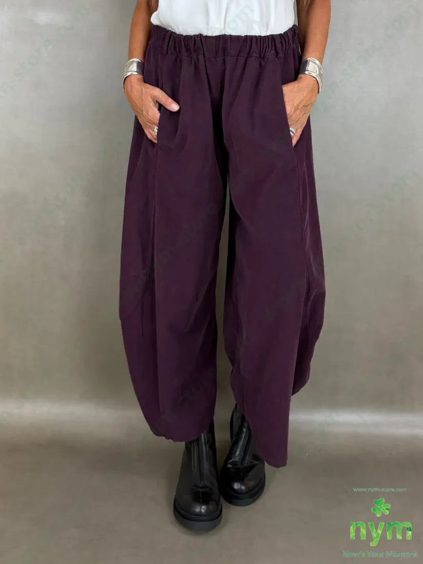 pantalone velluto costina tinta unita 100co - U / BORDO / AI26 - PANTALONE