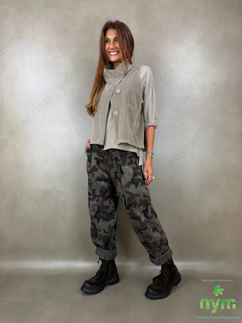 pantalone velluto mimetico 97co3ea - U / MARRONE / AI26 - PANTALONE