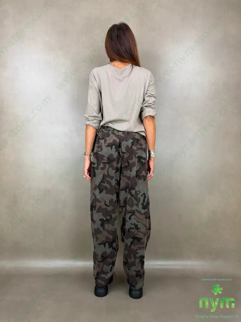 pantalone velluto mimetico 97co3ea - U / MARRONE / AI26 - PANTALONE