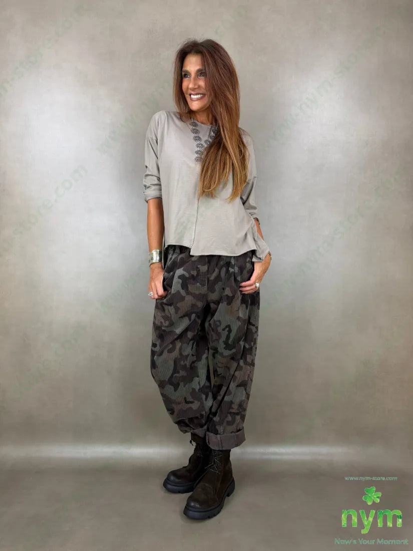 pantalone velluto mimetico 97co3ea - U / MARRONE / AI26 - PANTALONE