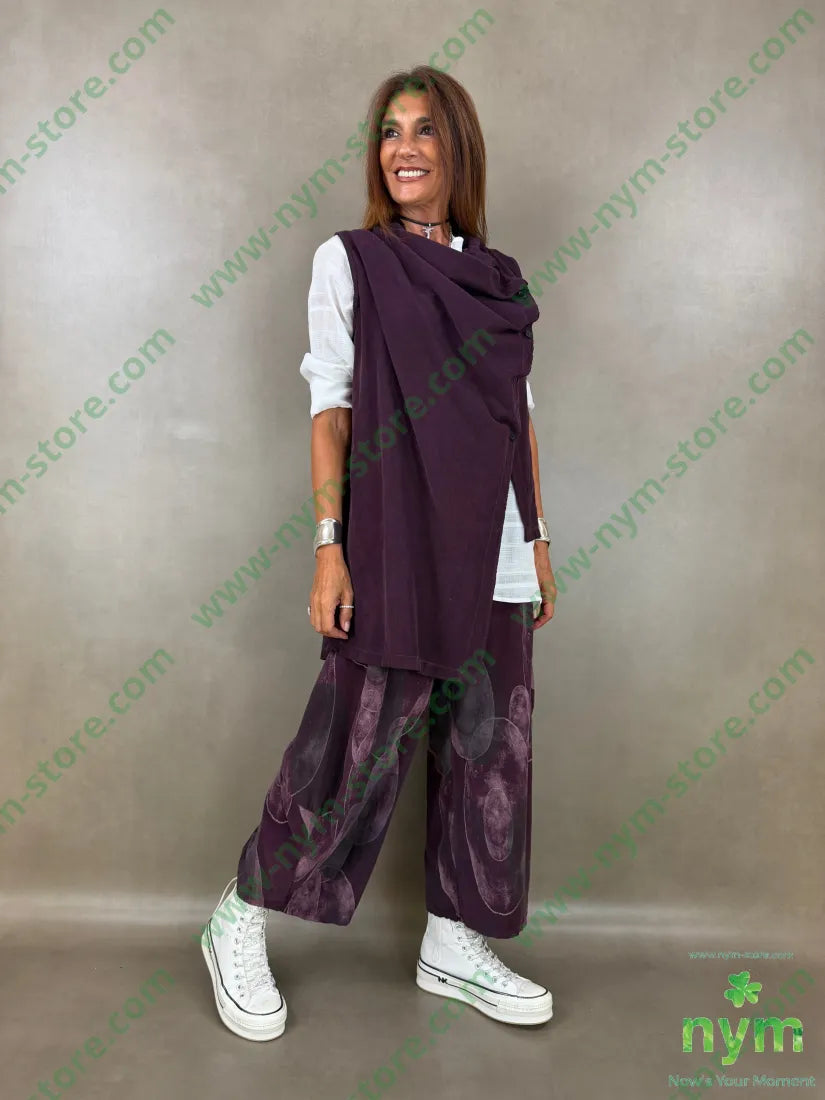 pantalone velluto stampa 100co - U / BORDO / AI26 - PANTALONE