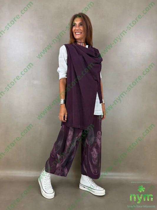 pantalone velluto stampa 100co - U / BORDO / AI26 - PANTALONE
