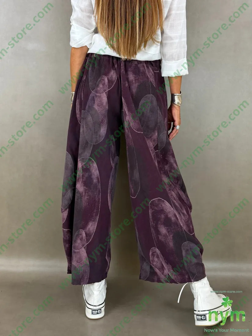 pantalone velluto stampa 100co - U / BORDO / AI26 - PANTALONE