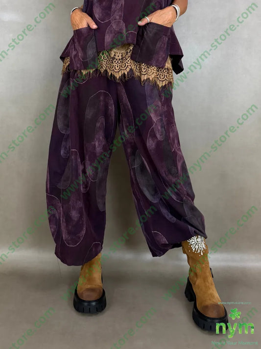 pantalone velluto stampa 100co - U / BORDO / AI26 - PANTALONE