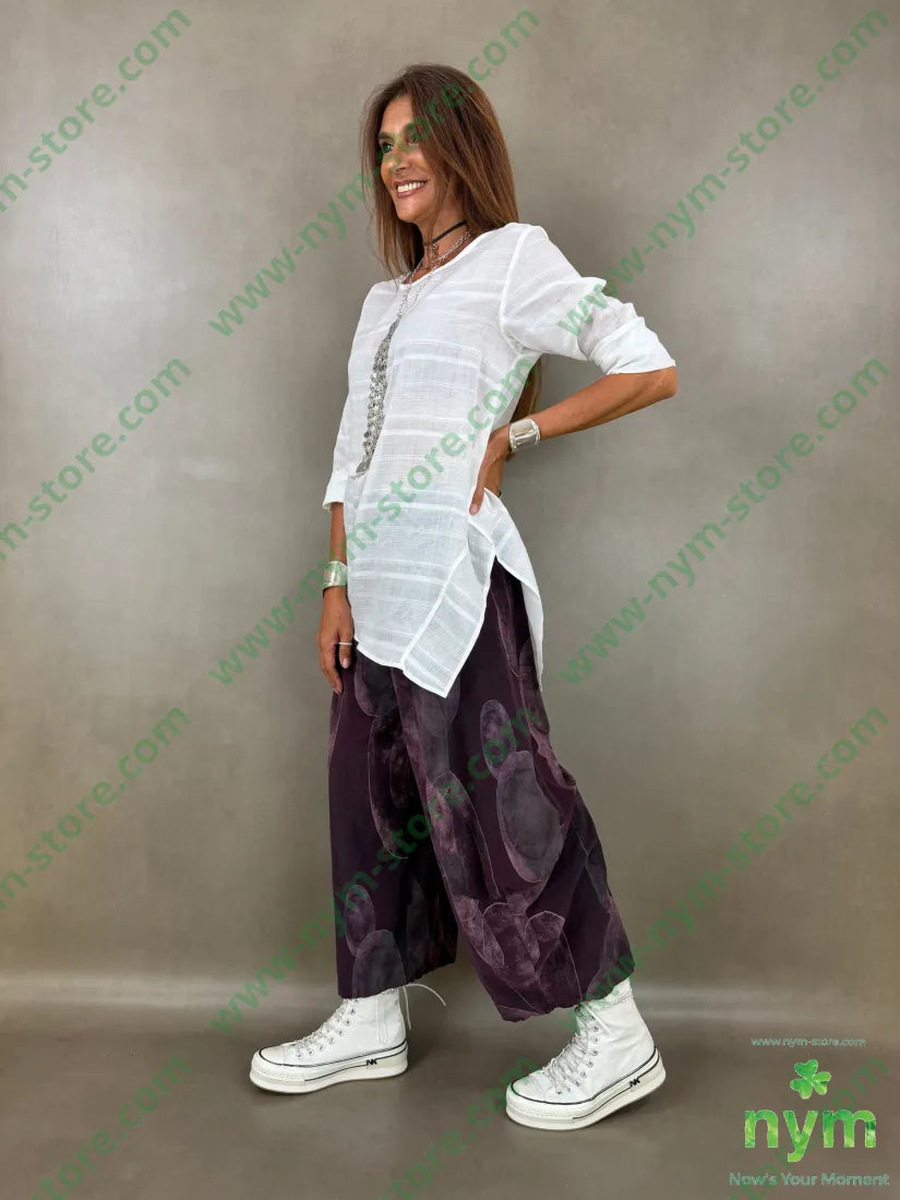 pantalone velluto stampa 100co - U / BORDO / AI26 - PANTALONE