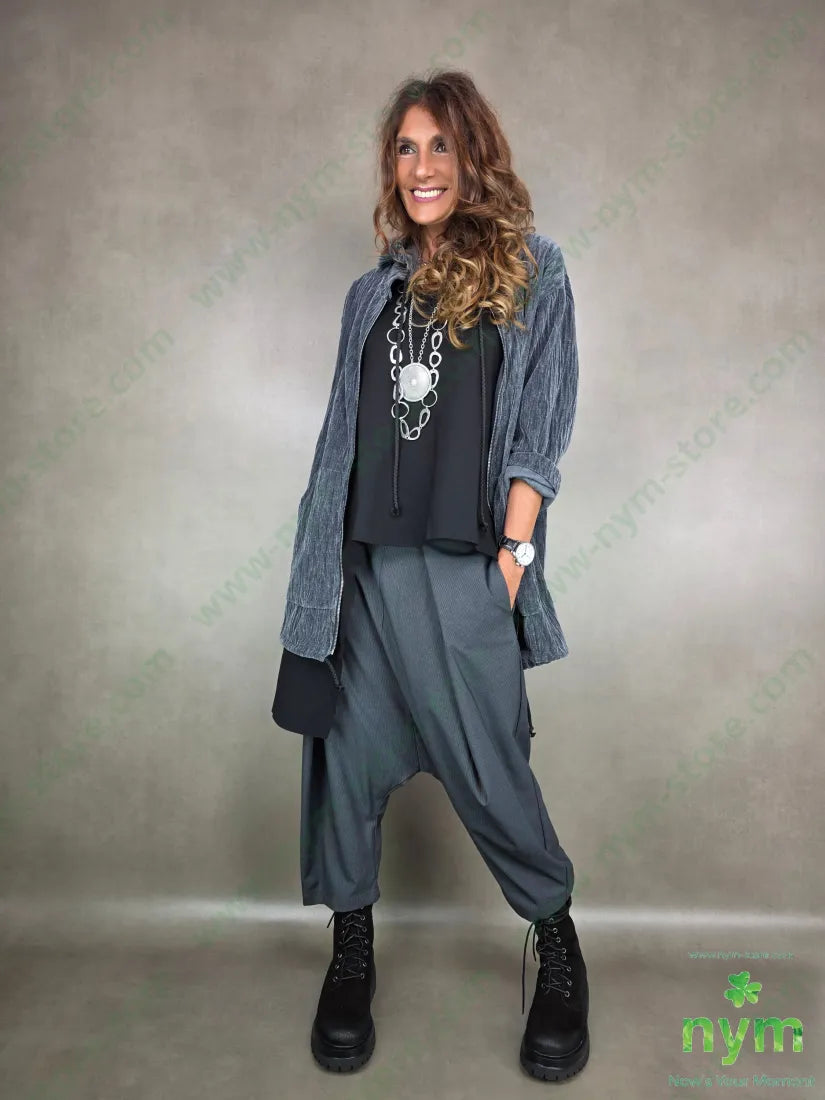 parka ciniglia goffrato 98pl2ea U / GRIGIO / AI25 CAPPELLO