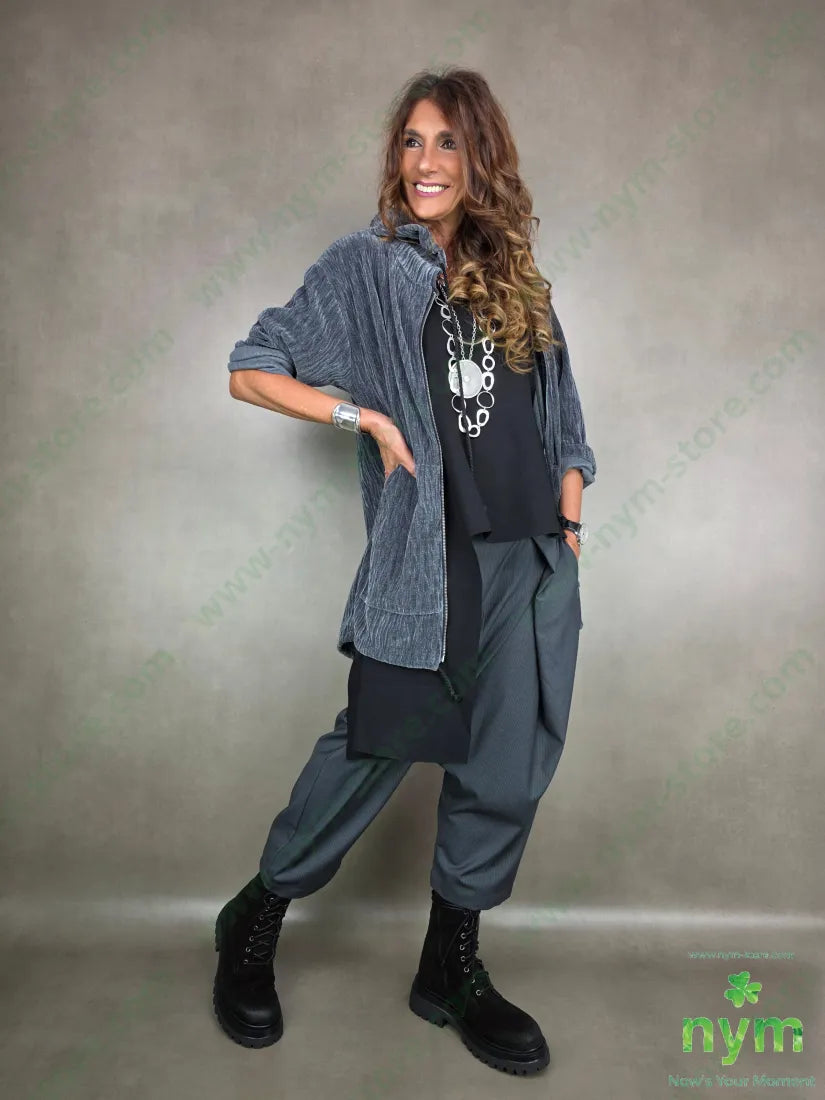 parka ciniglia goffrato 98pl2ea U / GRIGIO / AI25 CAPPELLO