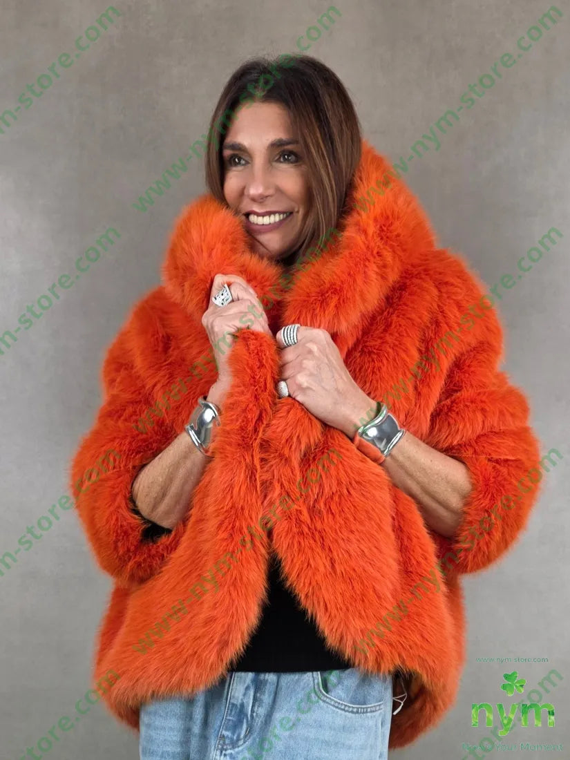 pelliccia cappuccio 100vi U / ARANCIONE / AI25 CAPOSPALLA