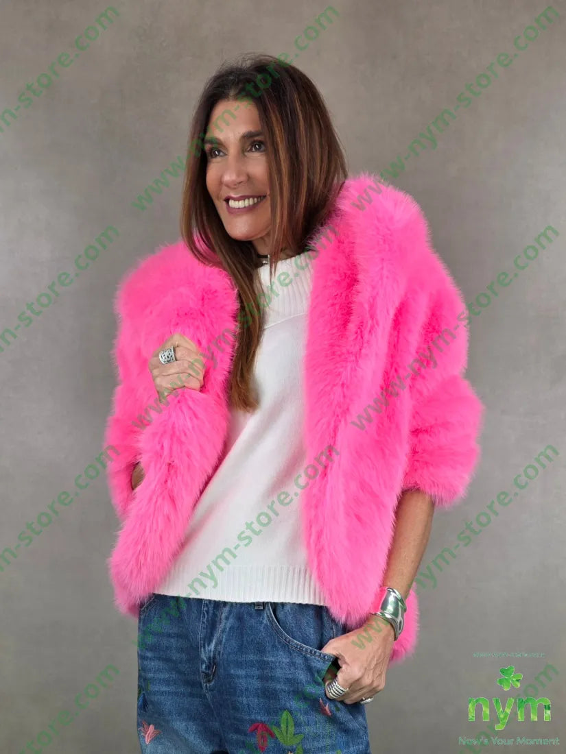 pelliccia cappuccio 100vi U / FUCSIA FLUO / AI25 CAPOSPALLA