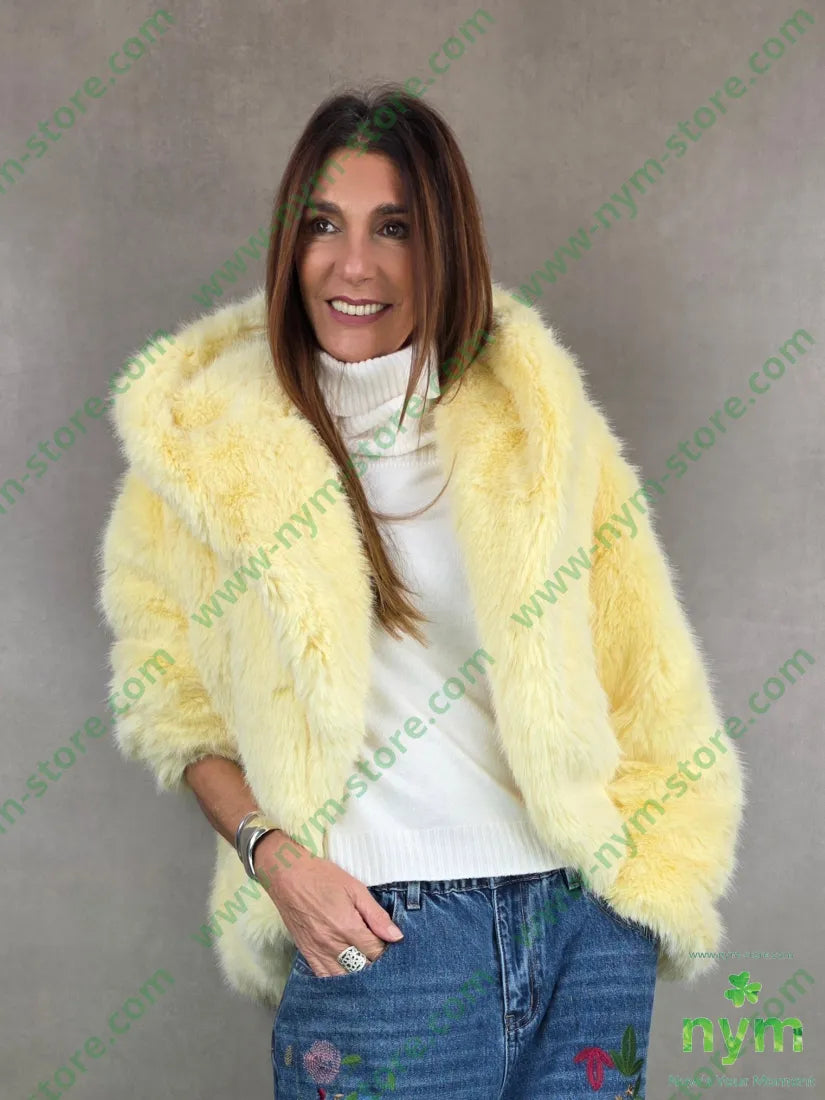 pelliccia cappuccio 100vi U / GIALLO / AI25 CAPOSPALLA