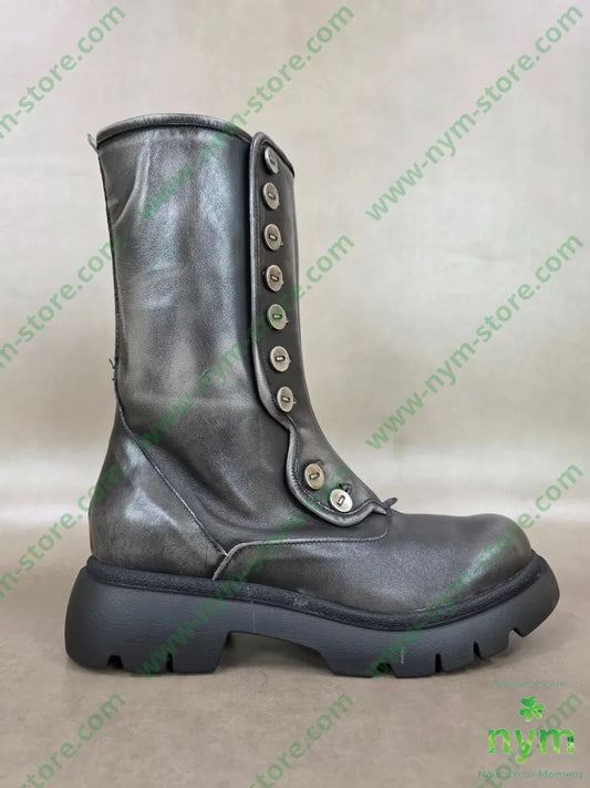 polacchino alto bottoni vera pelle - 36 / FANGO S. / AI26 - SCARPE