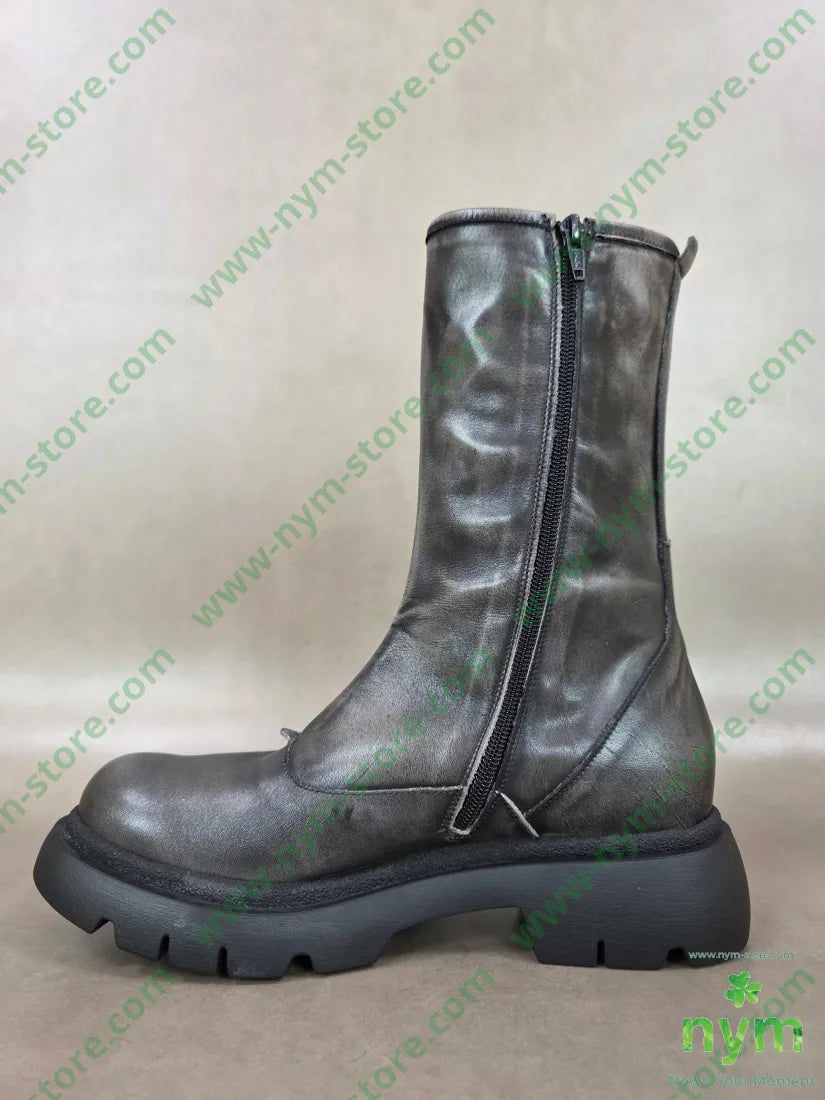 polacchino alto bottoni vera pelle - SCARPE