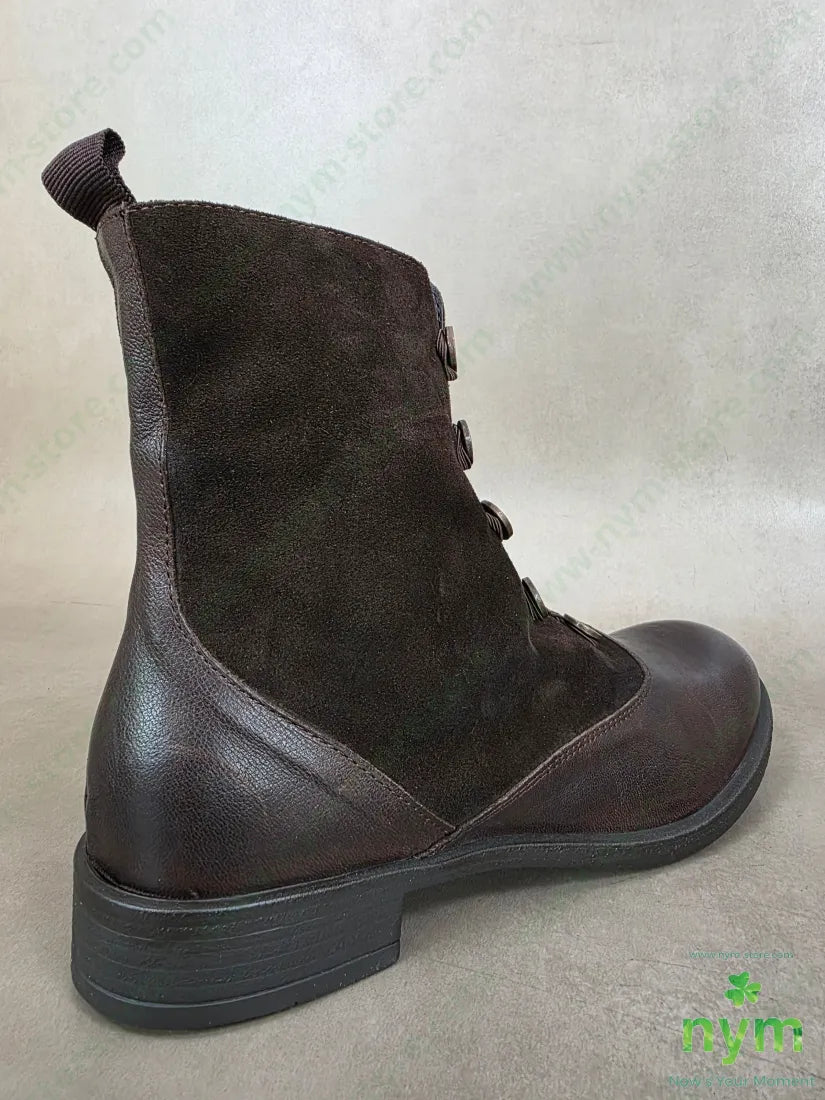 polacchino bottoni pelle e camoscio vera pelle - SCARPE