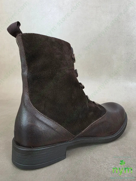 polacchino bottoni pelle e camoscio vera pelle - SCARPE