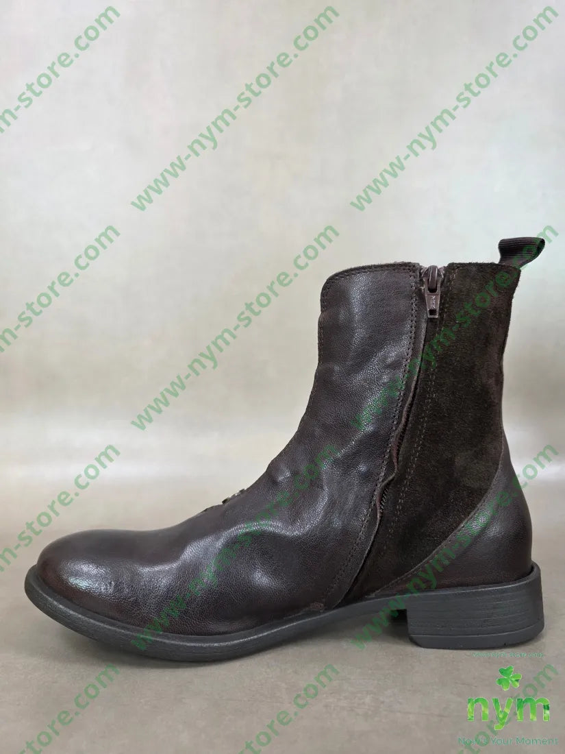 polacchino bottoni pelle e camoscio vera pelle - SCARPE