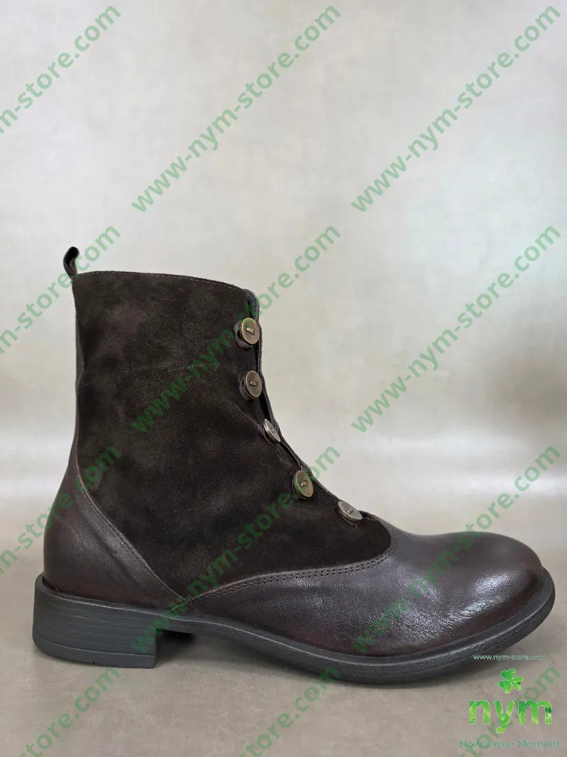 polacchino bottoni pelle e camoscio vera pelle - SCARPE