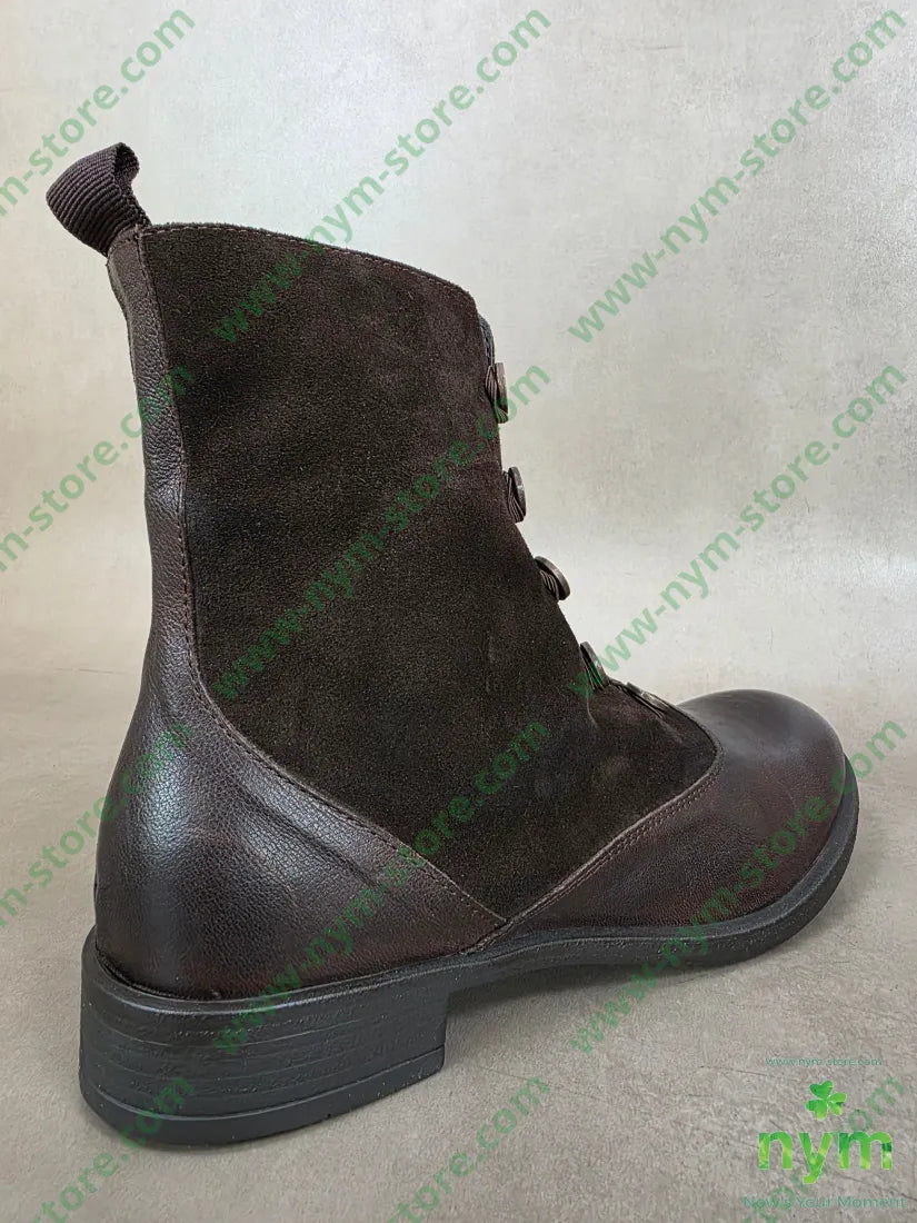 polacchino bottoni pelle e camoscio vera pelle - SCARPE