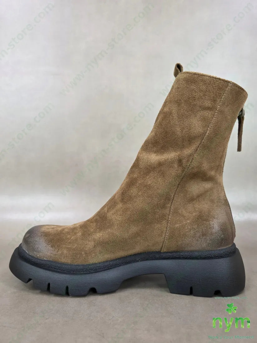 polacchino camoscio cerniera dietro vera pelle - SCARPE