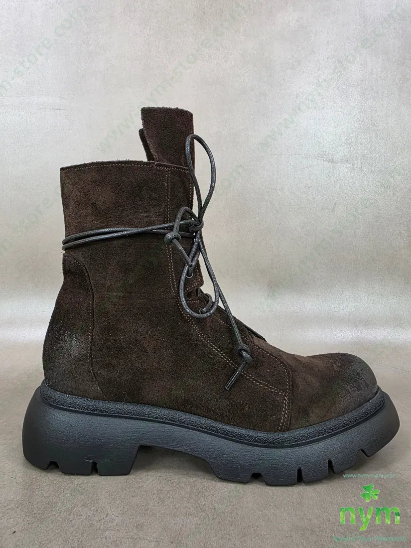 polacchino camoscio linguetta lunga vera pelle - 36 / MARRONE / AI26 - SCARPE
