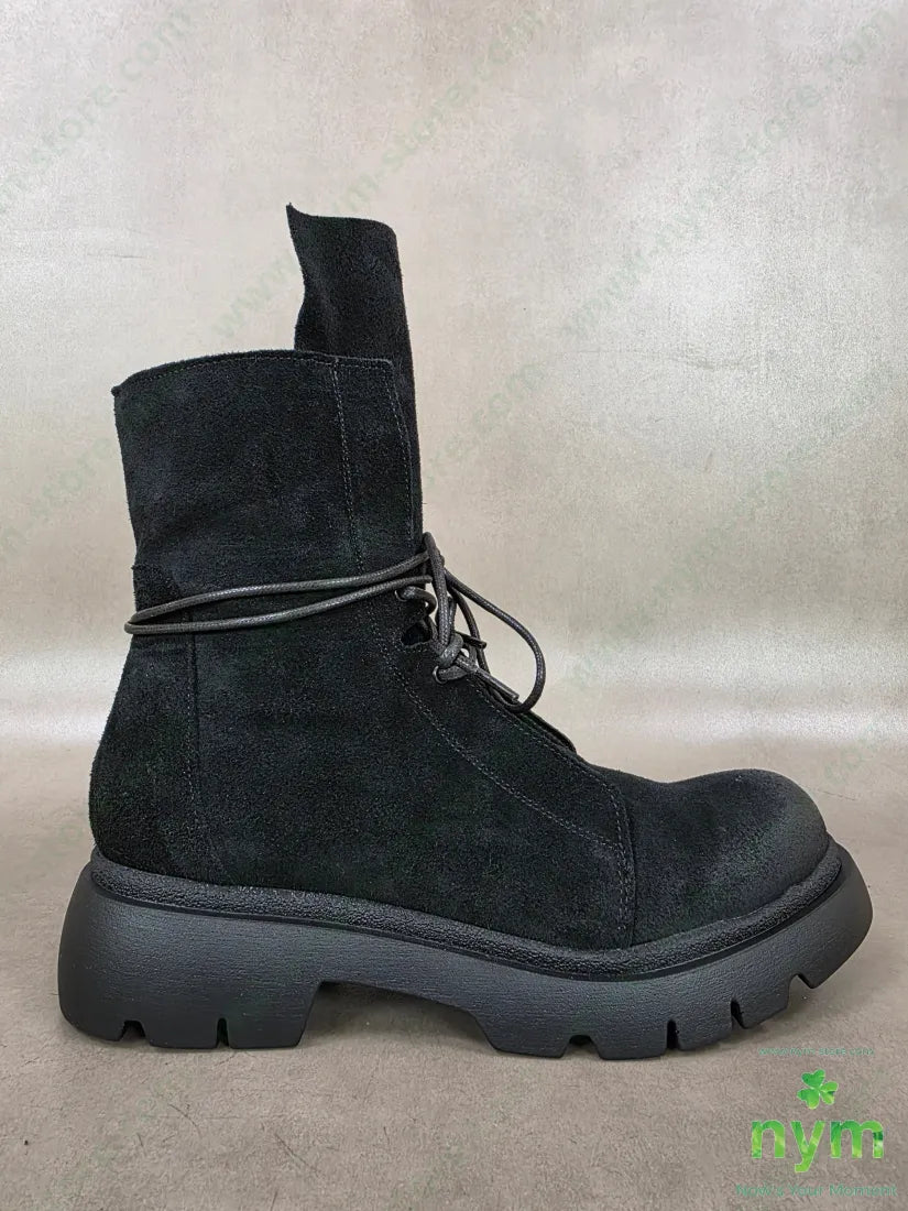 polacchino camoscio linguetta lunga vera pelle - 36 / NERO / AI26 - SCARPE