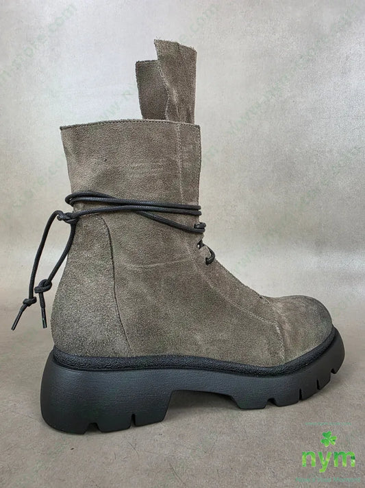 polacchino camoscio linguetta lunga vera pelle - SCARPE