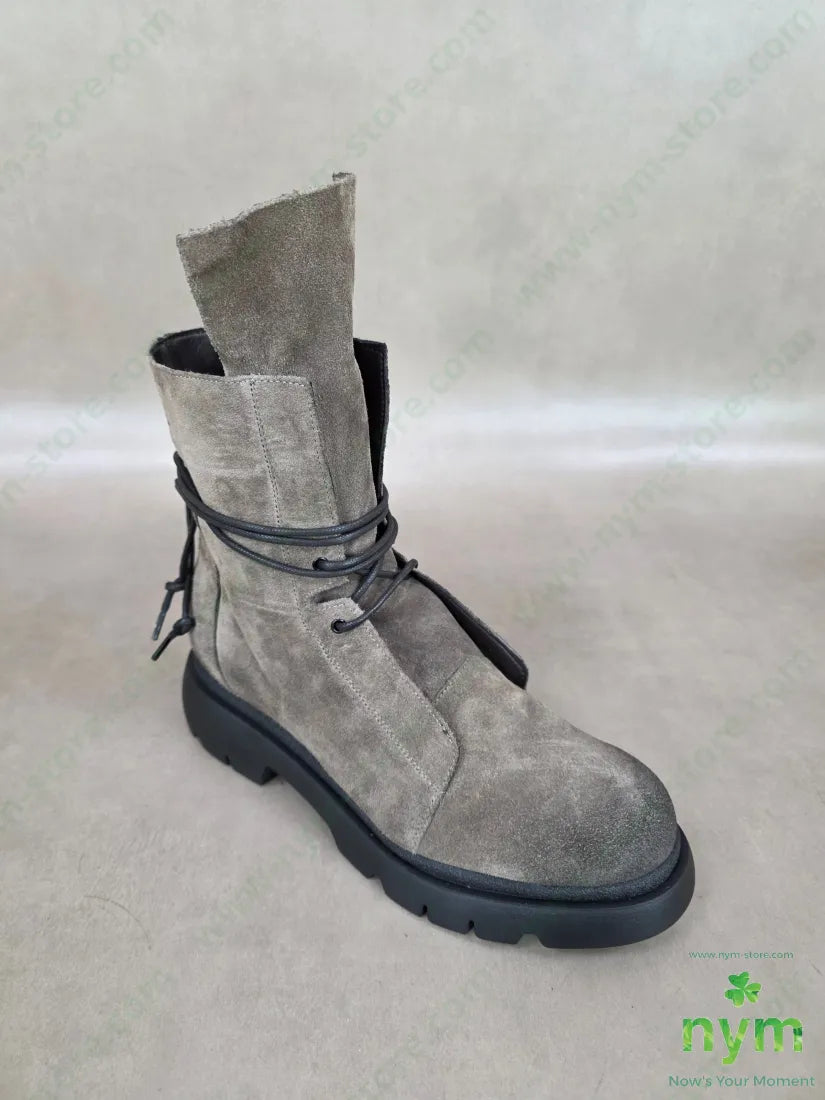 polacchino camoscio linguetta lunga vera pelle - SCARPE