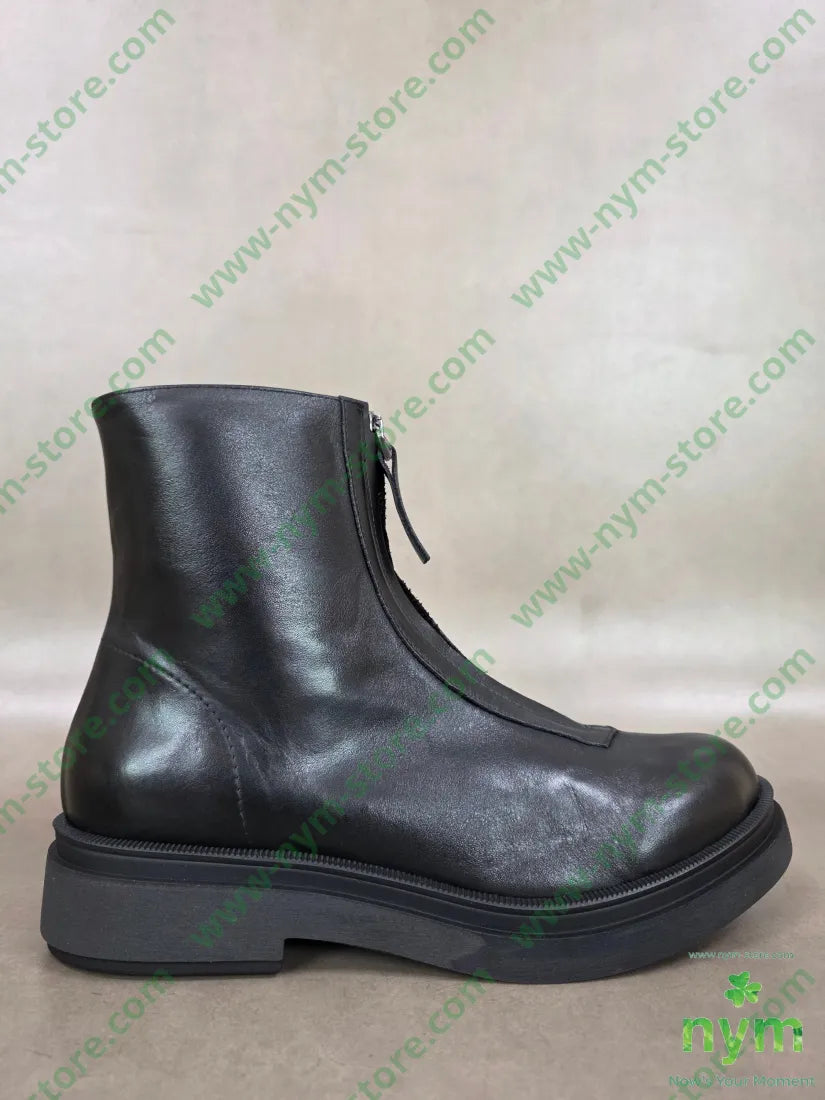 polacchino cerniera davanti vera pelle - 36 / NERO / AI26 - SCARPE