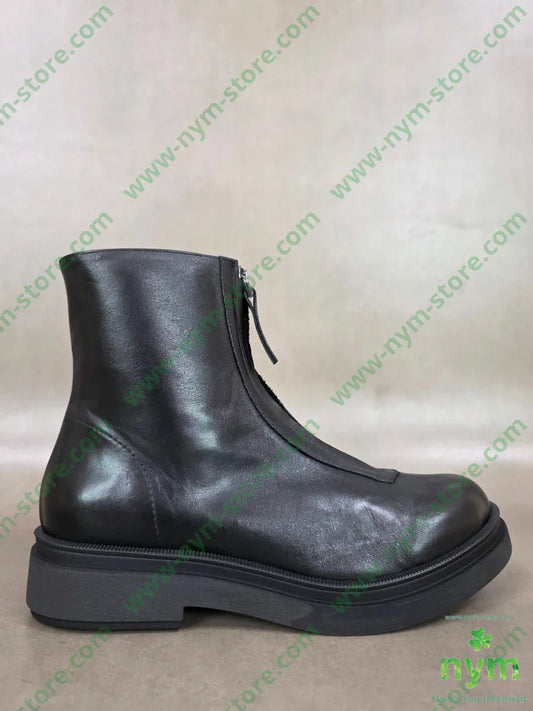 polacchino cerniera davanti vera pelle - 36 / NERO / AI26 - SCARPE