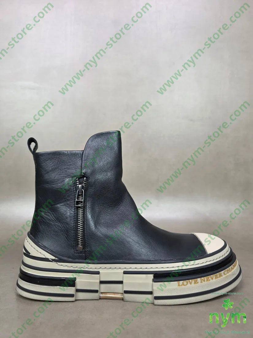 polacchino due zip pelle 36 / NERO / AI25 SCARPE