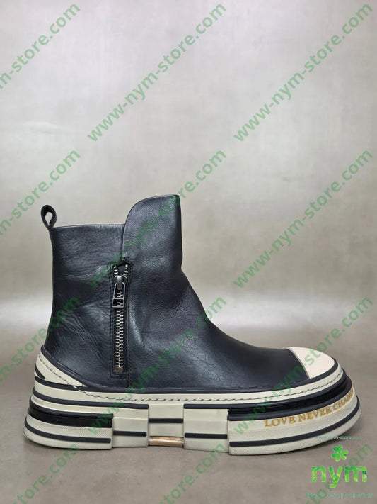 polacchino due zip pelle 36 / NERO / AI25 SCARPE