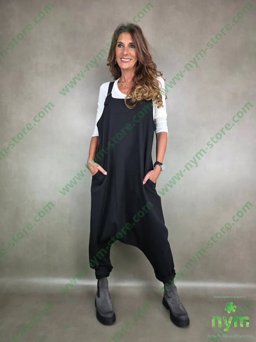 salopette felpa 95co5ea U / NERO / AI25 ABITO