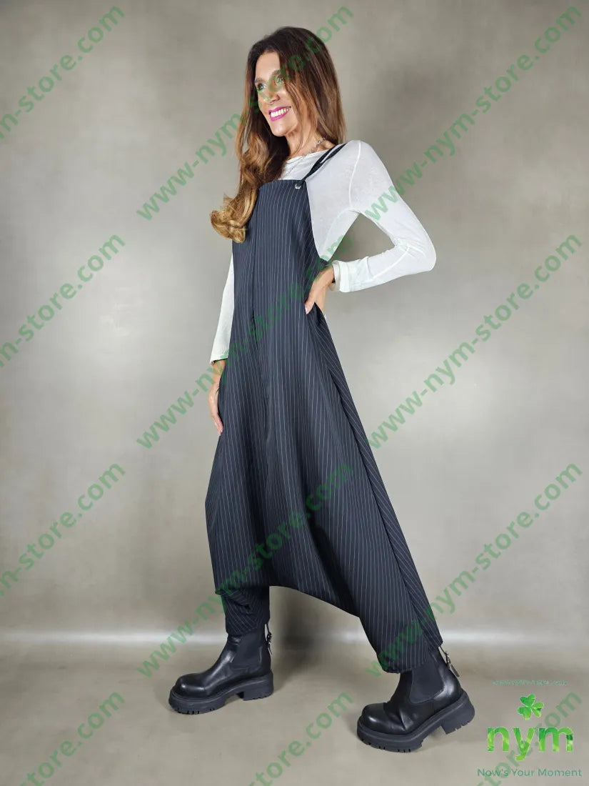 Salopette gessata 93pa6ea1pl U / NERO / AI25 ABITO