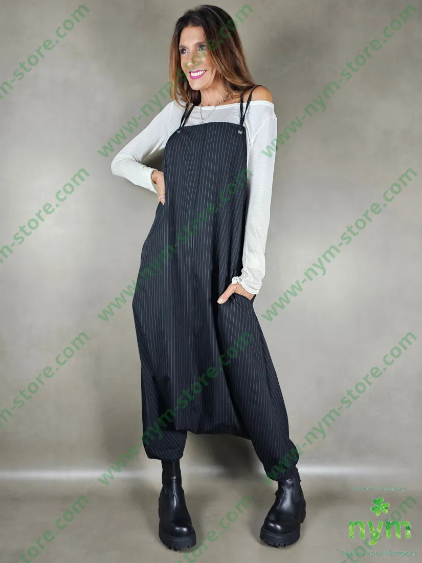 Salopette gessata 93pa6ea1pl U / NERO / AI25 ABITO