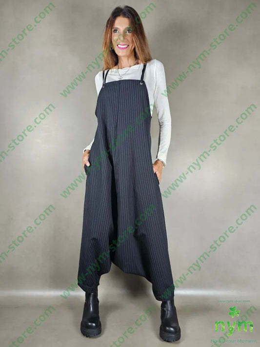 Salopette gessata 93pa6ea1pl U / NERO / AI25 ABITO