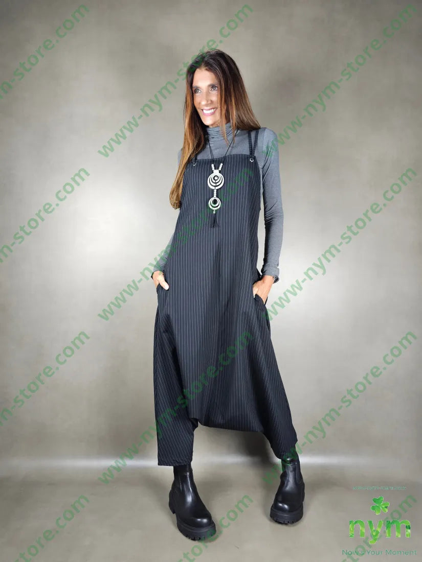 Salopette gessata 93pa6ea1pl U / NERO / AI25 ABITO