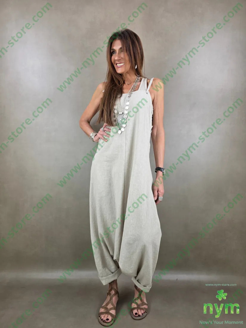 salopette tessuto lino 68co17li13pl2e - ABITO