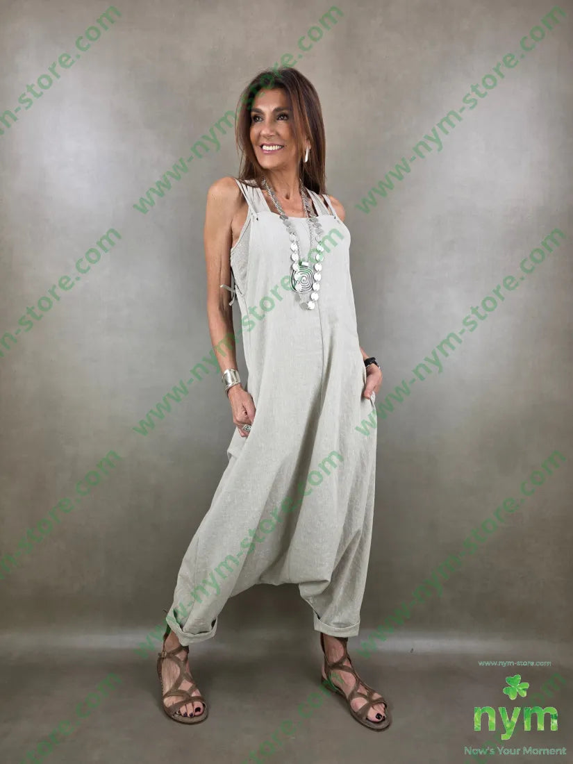 salopette tessuto lino 68co17li13pl2e - ABITO