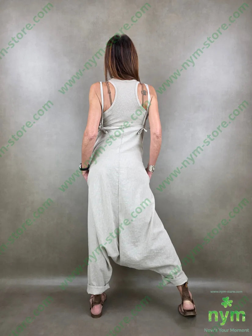 salopette tessuto lino 68co17li13pl2e - ABITO