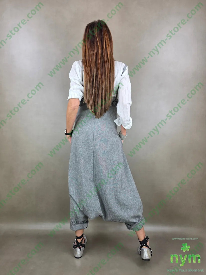 salopette tessuto lino 68co17li13pl2e - ABITO