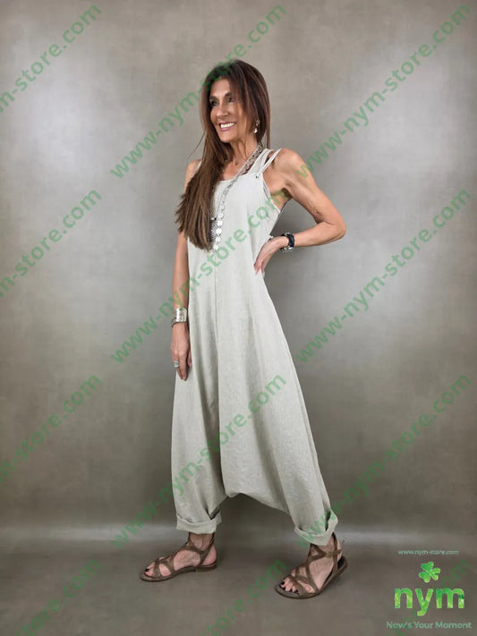 salopette tessuto lino 68co17li13pl2e - ABITO