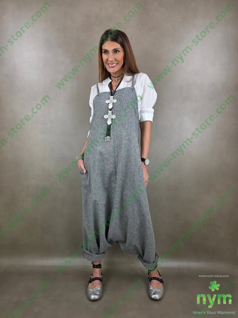 salopette tessuto lino 68co17li13pl2e - ABITO