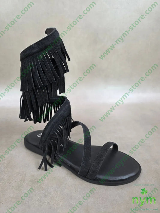 sandalo serpente frangia - 36 / NERO / PE26 - SCARPE