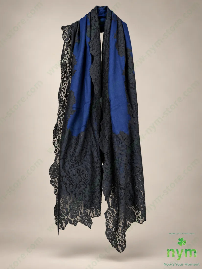 sciarpa kashmir pizzo - U / BLU\NERO / AI26 - SCIARPA