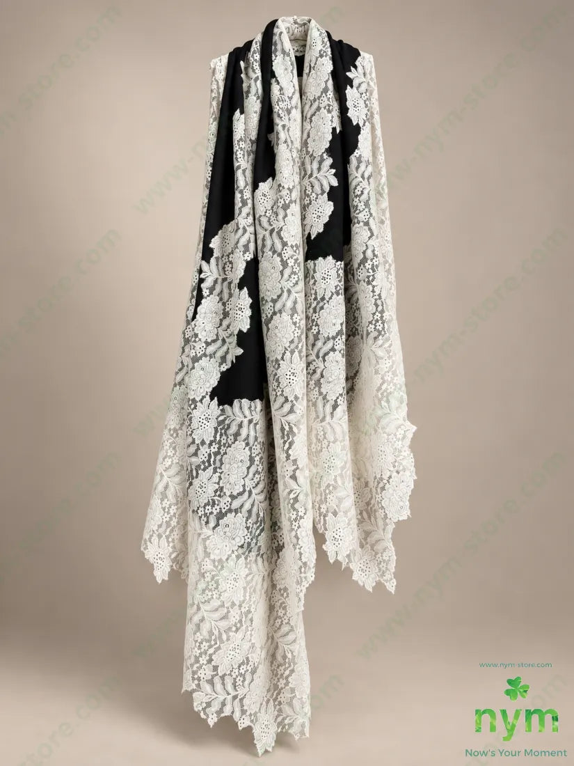 sciarpa kashmir pizzo - U / NERO\PANNA / AI26 - SCIARPA