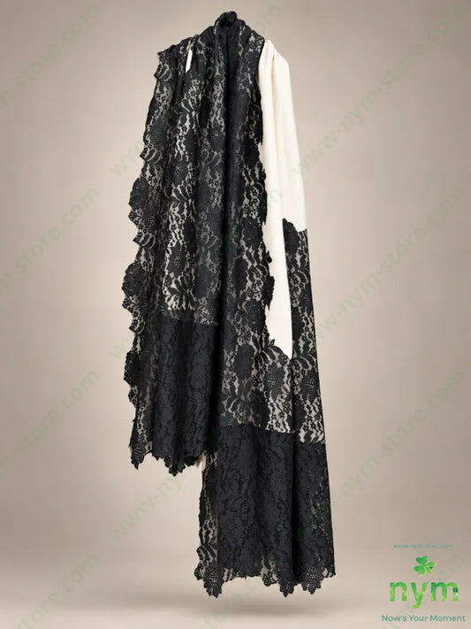 sciarpa kashmir pizzo - U / PANNA\NERO / AI26 - SCIARPA