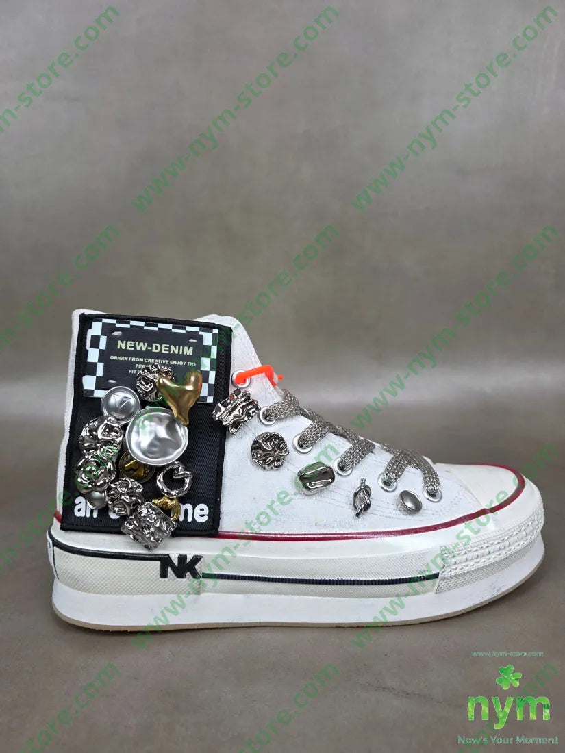 sneaker bottoni applicati 36 / BIANCO / CONTINUATIVO SCARPE