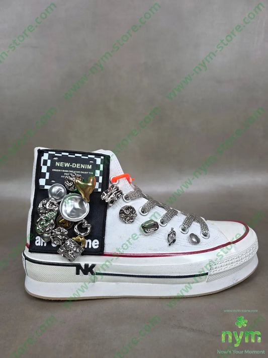 sneaker bottoni applicati 36 / BIANCO / CONTINUATIVO SCARPE